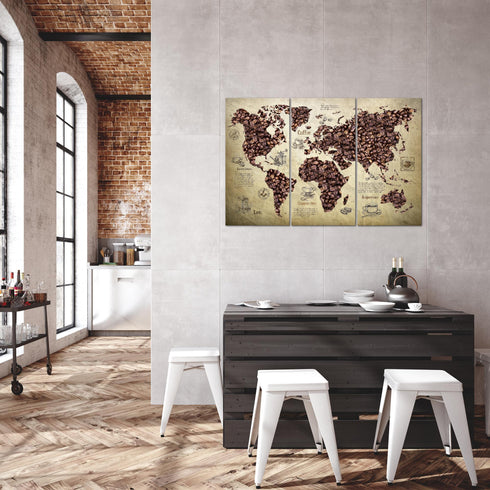 Wandbilder Wohnzimmer XXL Küche Kaffee Moderne Bilder Weltkarte